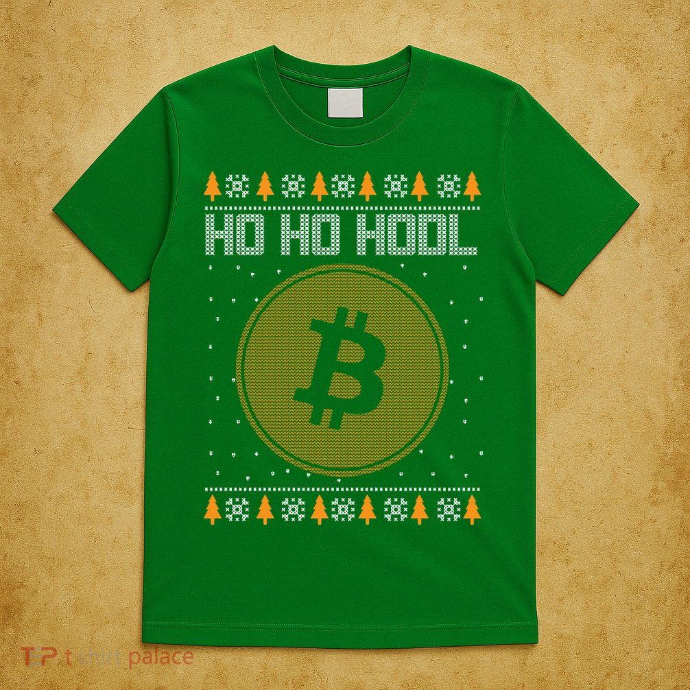 Bitcoin Ho Ho Hodl Crypto Ugly Christmas T-Shirt