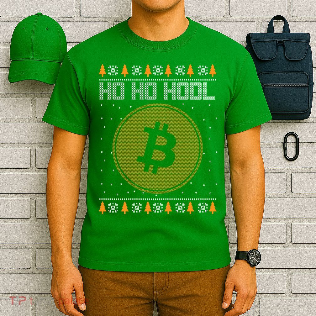 Bitcoin Ho Ho Hodl Crypto Ugly Christmas T-Shirt