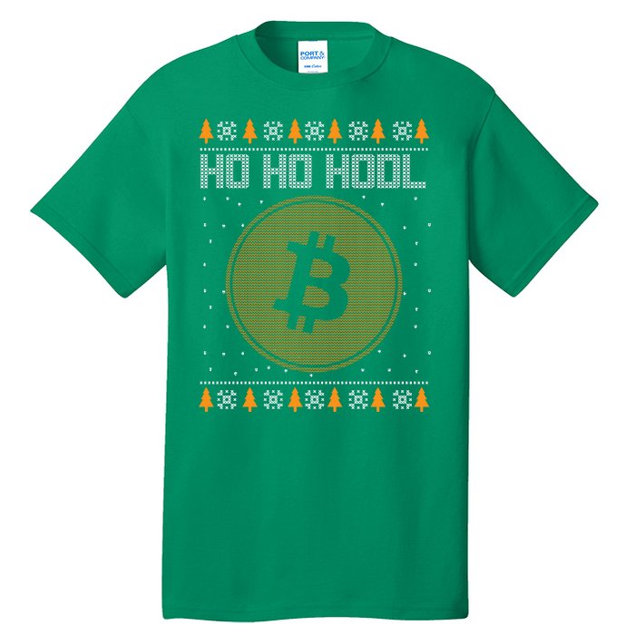 Bitcoin Ho Ho Hodl Crypto Ugly Christmas Tall T-Shirt