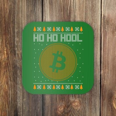 Bitcoin Ho Ho Hodl Crypto Ugly Christmas Coaster