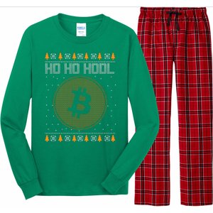 Bitcoin Ho Ho Hodl Crypto Ugly Christmas Long Sleeve Pajama Set