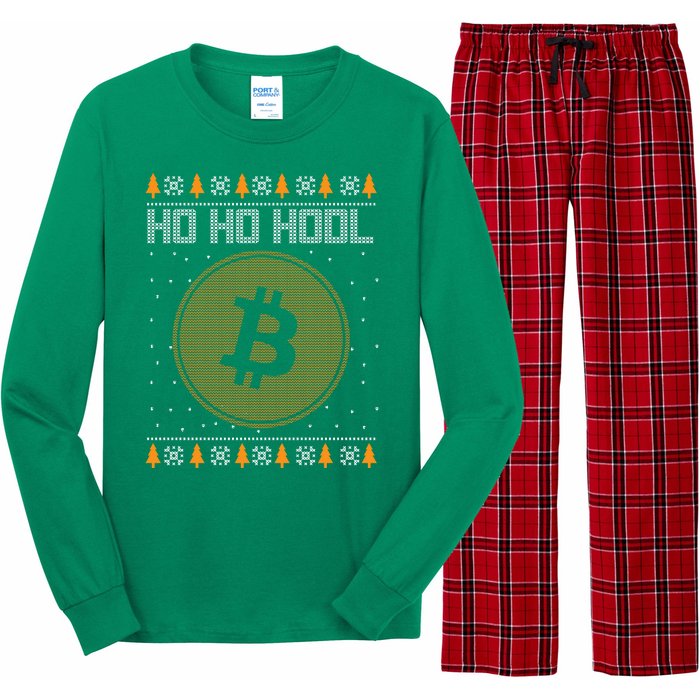 Bitcoin Ho Ho Hodl Crypto Ugly Christmas Long Sleeve Pajama Set