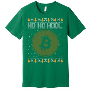 Bitcoin Ho Ho Hodl Crypto Ugly Christmas Premium T-Shirt