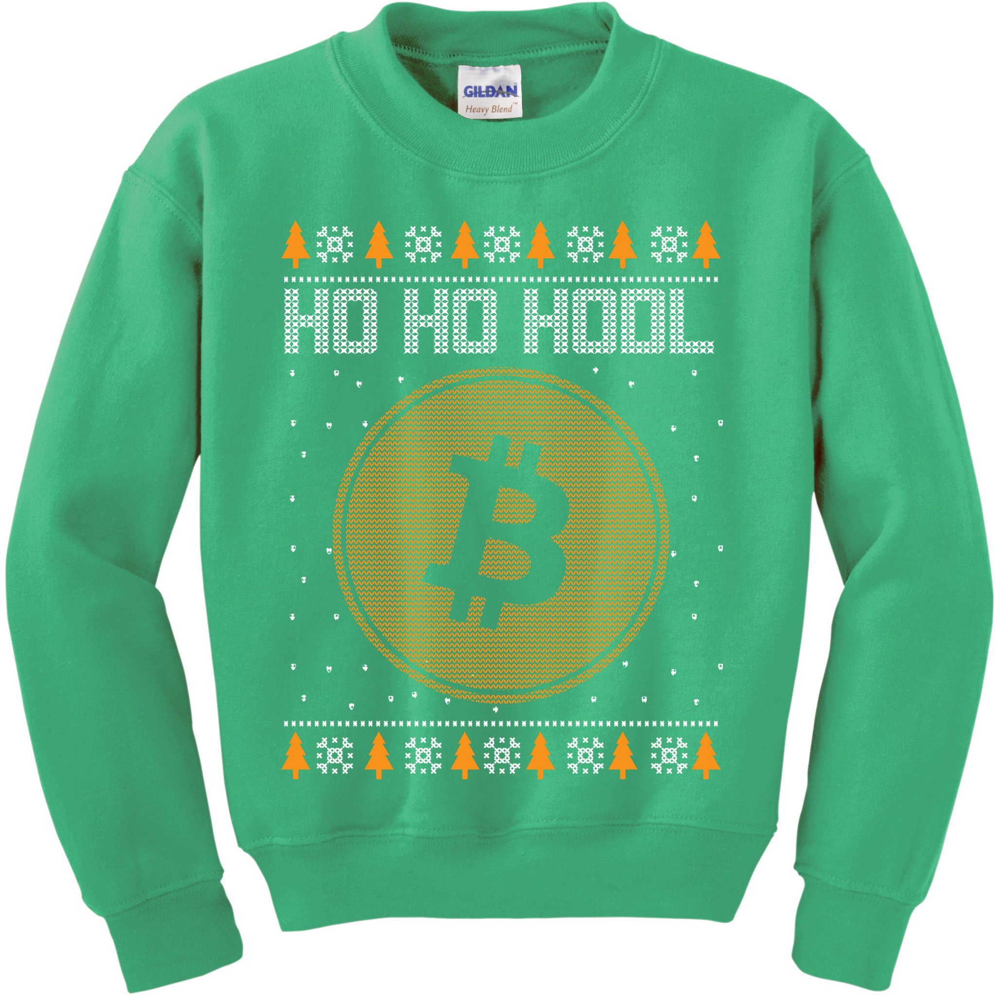 Bitcoin Ho Ho Hodl Crypto Ugly Christmas Kids Sweatshirt