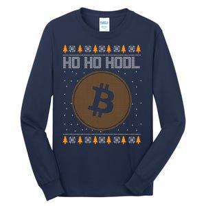 Bitcoin Ho Ho Hodl Crypto Ugly Christmas Tall Long Sleeve T-Shirt