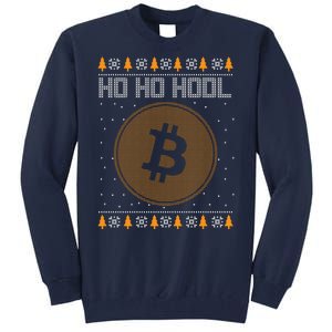 Bitcoin Ho Ho Hodl Crypto Ugly Christmas Tall Sweatshirt