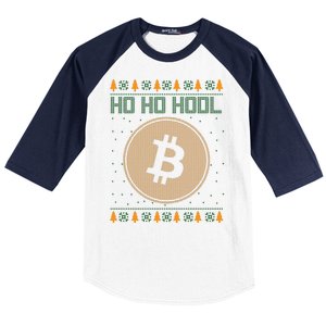 Bitcoin Ho Ho Hodl Crypto Ugly Christmas Baseball Sleeve Shirt