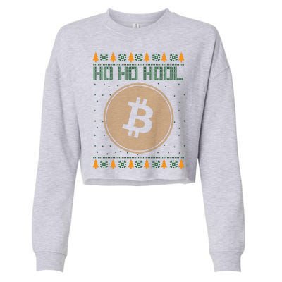 Bitcoin Ho Ho Hodl Crypto Ugly Christmas Cropped Pullover Crew