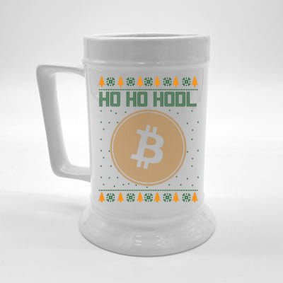 Bitcoin Ho Ho Hodl Crypto Ugly Christmas Beer Stein