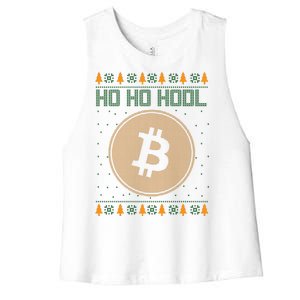 Bitcoin Ho Ho Hodl Crypto Ugly Christmas Women's Racerback Cropped Tank