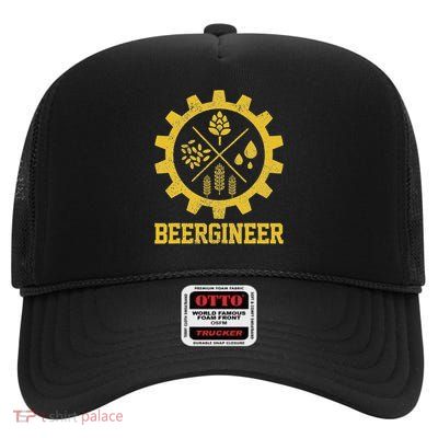 Beergineer Homebrew Home Brewing Craft Beer Brewer Gift High Crown Mesh Back Trucker Hat
