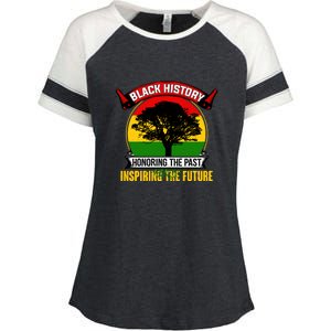 Black History Honoring The Past Inspiring The Future Gift Enza Ladies Jersey Colorblock Tee