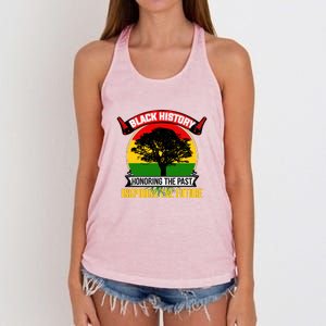 Black History Honoring The Past Inspiring The Future Gift Women's Knotted Racerback Tank