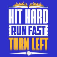 Baseball Hit Hard Run Fast Turn Left Funny Pitcher Gift 16 in Basic Backpack