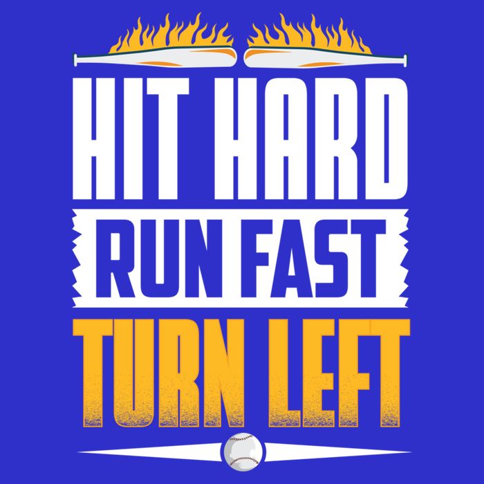 Baseball Hit Hard Run Fast Turn Left Funny Pitcher Gift 16 in Basic Backpack