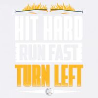 Baseball Hit Hard Run Fast Turn Left Funny Pitcher Gift Garment-Dyed Sweatshirt