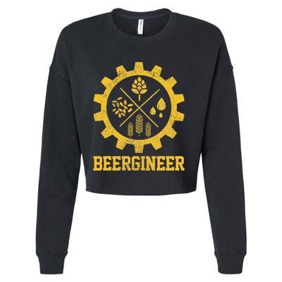 Beergineer Homebrew Home Brewing Craft Beer Cropped Pullover Crew