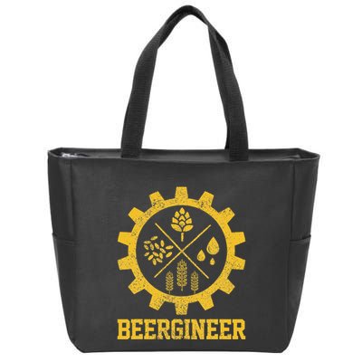 Beergineer Homebrew Home Brewing Craft Beer Zip Tote Bag
