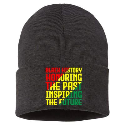 Black History Honoring The Past Inspiring The Future African Gift Sustainable Knit Beanie