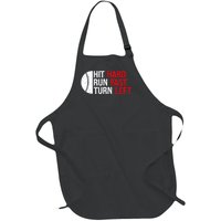 Baseball Hit Hard Run Fast Turn Left Funny Sport Baseball Full-Length Apron With Pockets