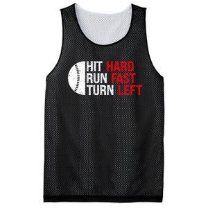 Baseball Hit Hard Run Fast Turn Left Funny Sport Baseball Mesh Reversible Basketball Jersey Tank