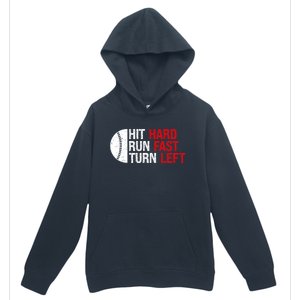 Baseball Hit Hard Run Fast Turn Left Funny Sport Baseball Urban Pullover Hoodie