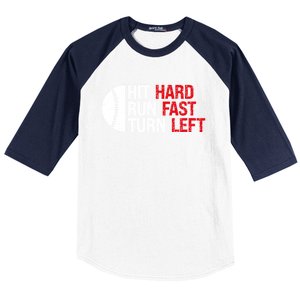 Baseball Hit Hard Run Fast Turn Left Funny Sport Baseball Baseball Sleeve Shirt