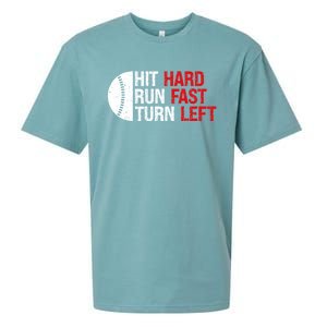 Baseball Hit Hard Run Fast Turn Left Funny Sport Baseball Sueded Cloud Jersey T-Shirt