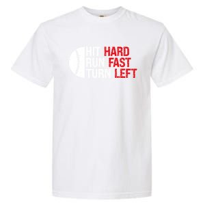 Baseball Hit Hard Run Fast Turn Left Funny Sport Baseball Garment-Dyed Heavyweight T-Shirt