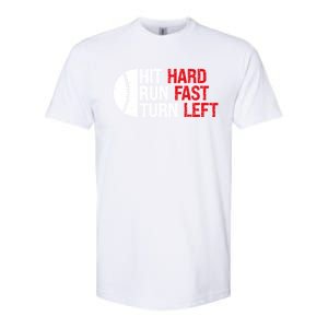 Baseball Hit Hard Run Fast Turn Left Funny Sport Baseball Softstyle CVC T-Shirt