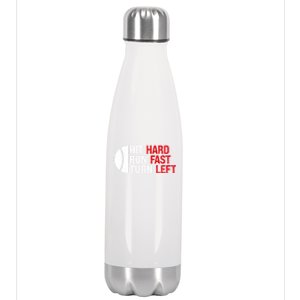 Baseball Hit Hard Run Fast Turn Left Funny Sport Baseball Stainless Steel Insulated Water Bottle