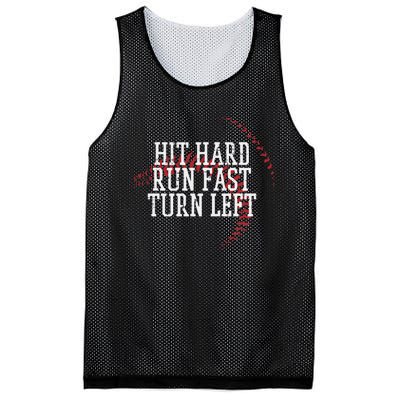 Baseball Hit Hard Run Fast Turn Left Mesh Reversible Basketball Jersey Tank