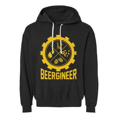 Beergineer Homebrew Home Brewing Craft Beer Brewer Garment-Dyed Fleece Hoodie