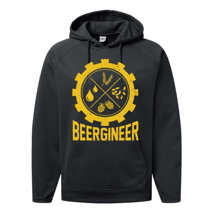 Beergineer Homebrew Home Brewing Craft Beer Brewer Performance Fleece Hoodie