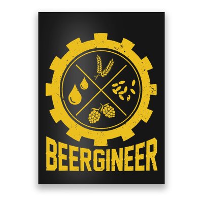 Beergineer Homebrew Home Brewing Craft Beer Brewer Poster