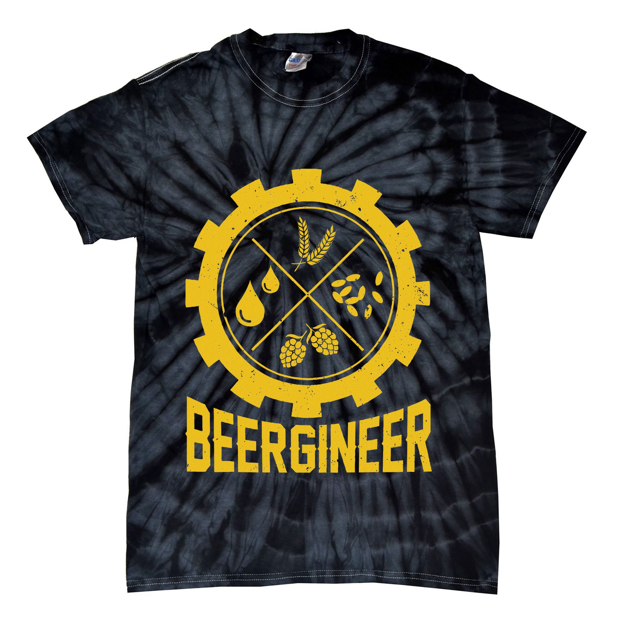 Beergineer Homebrew Home Brewing Craft Beer Brewer Tie-Dye T-Shirt