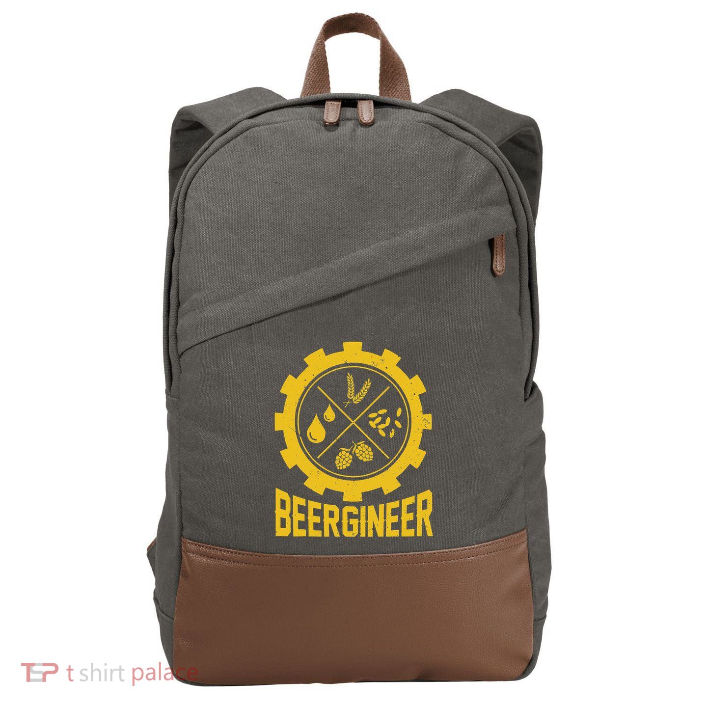 Beergineer Homebrew Home Brewing Craft Beer Brewer Cotton Canvas Backpack