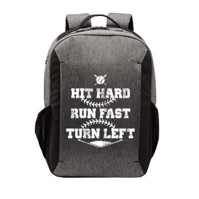 Baseball Hit Hard Run Fast Turn Left Gift Vector Backpack