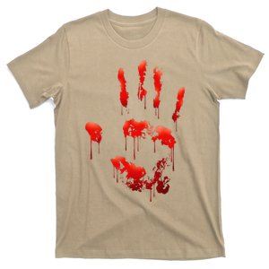 Bloody Handprint Horror Halloween Party Night Costume T-Shirt