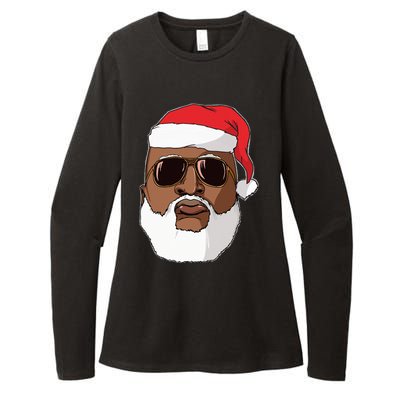 Black hip hop Santa Claus novelty African American Santa Womens CVC Long Sleeve Shirt