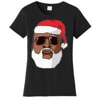 Black hip hop Santa Claus novelty African American Santa Women's T-Shirt