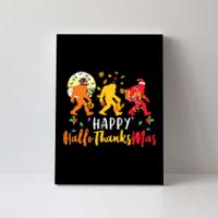 Bigfoot Happy Hallothanksmas Halloween Thanksgiving Xmas Canvas