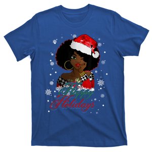 Black Happy Holidays African American Santa Mrs Claus Meaningful Gift T-Shirt