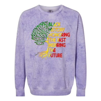 Black History Honoring The Past Inspiring The Future Tree Colorblast Crewneck Sweatshirt