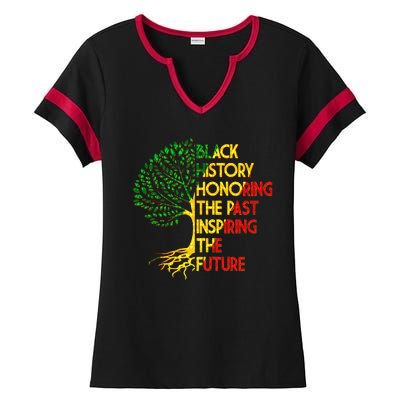 Black History Honoring The Past Inspiring The Future Tree Ladies Halftime Notch Neck Tee