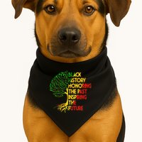 Black History Honoring The Past Inspiring The Future Tree USA-Made Doggie Bandana