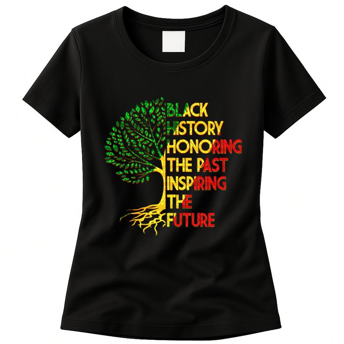 Black History Honoring The Past Inspiring The Future Tree Womens T-Shirt