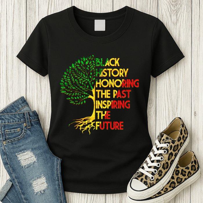 Black History Honoring The Past Inspiring The Future Tree Womens T-Shirt