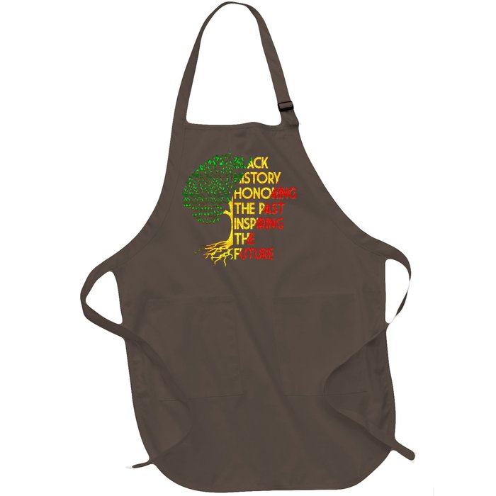 Black History Honoring The Past Inspiring The Future Tree Full-Length Apron With Pockets