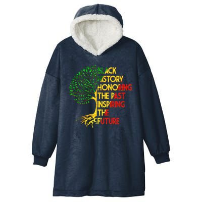 Black History Honoring The Past Inspiring The Future Tree Hooded Wearable Blanket